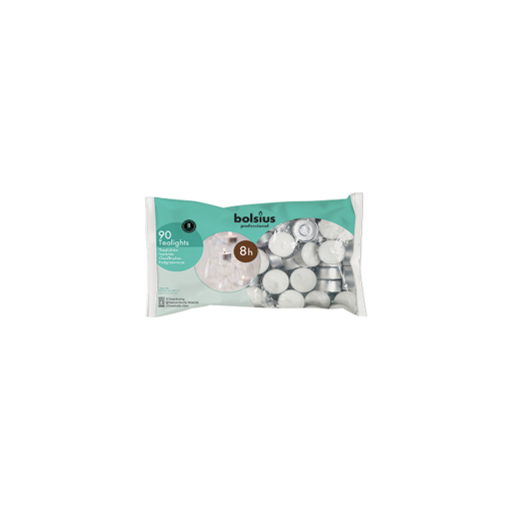 BOLSIUS THEELICHT 8 UUR WIT - 90 STUKS
